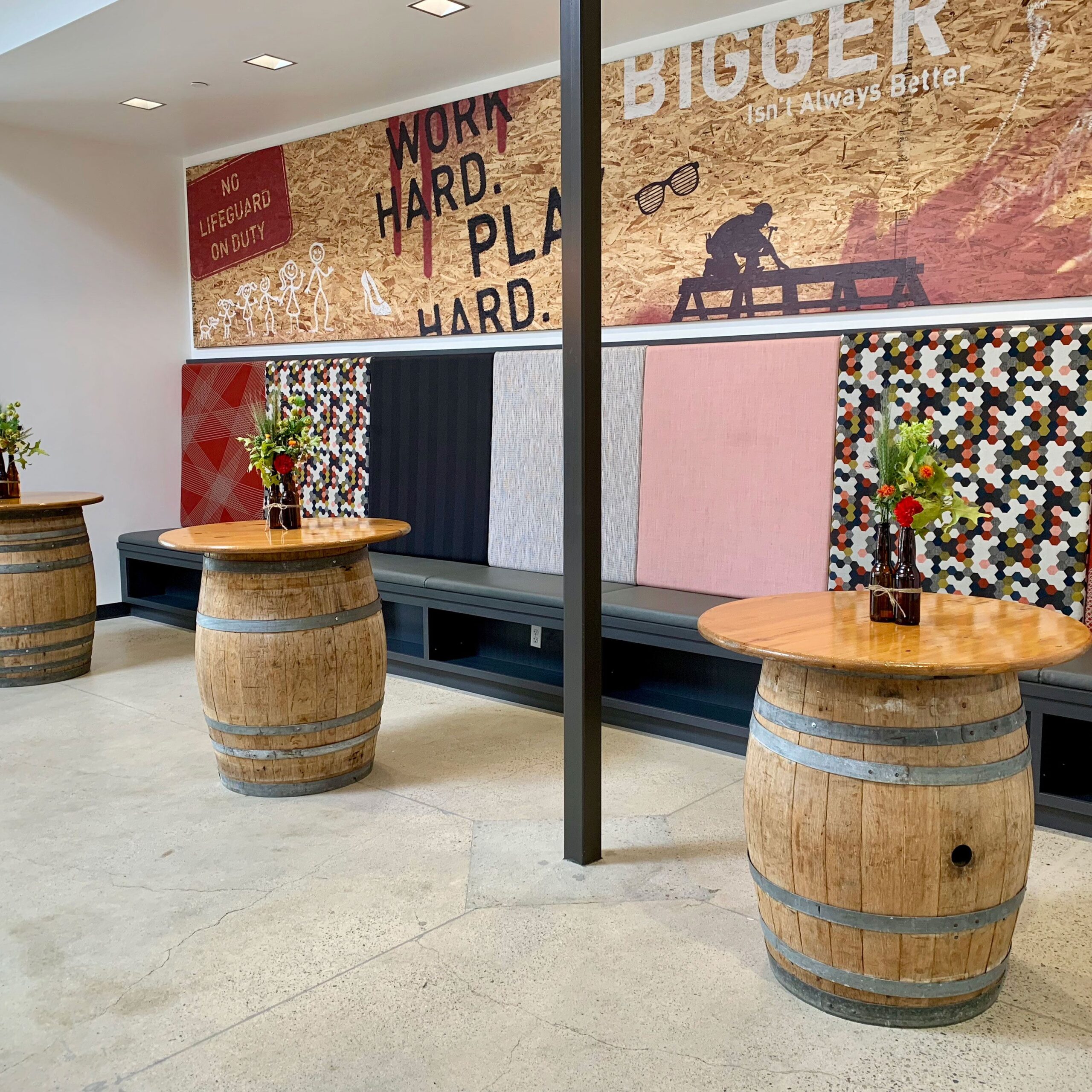 Wine Barrel Highboy with Wood Table Top - Image 2