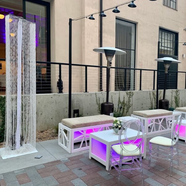 Crystal Beaded Square Column Chandelier