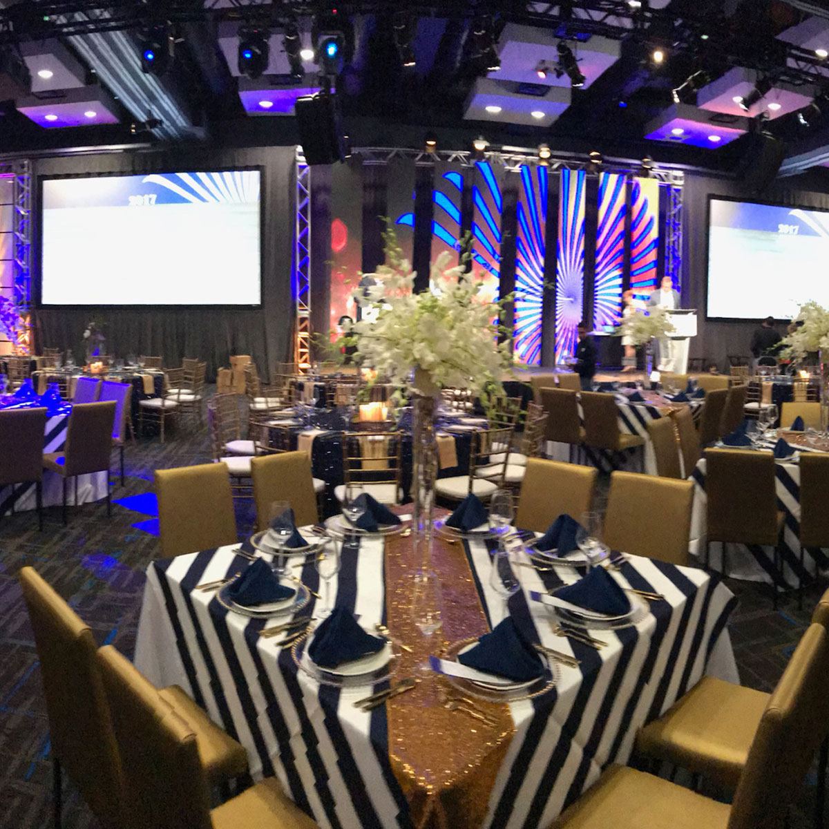 Navy Stripe Table Linen - Image 3