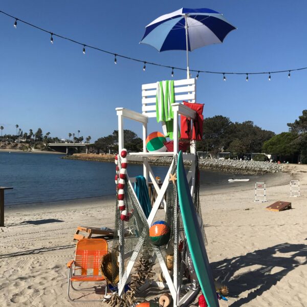 Beach Umbrella (Blue & White)
