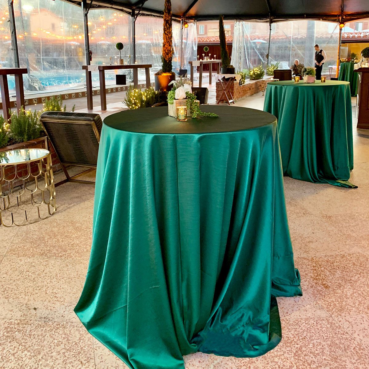 Hunter Green Shantung Table Linen - Image 2