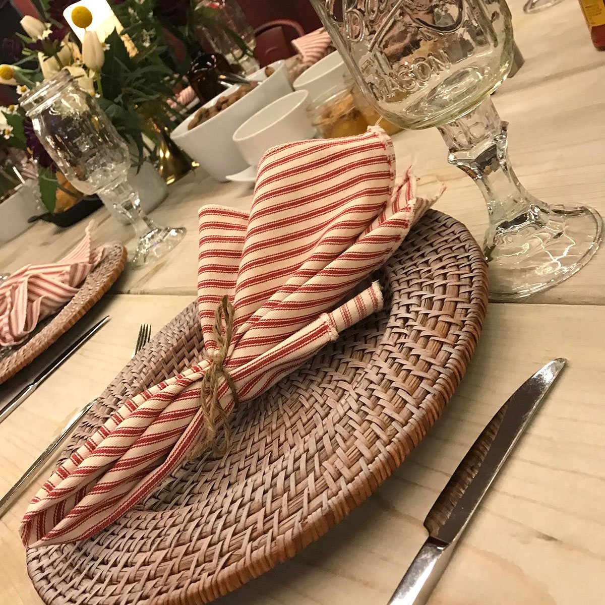 Red Ticking Napkin - Image 2