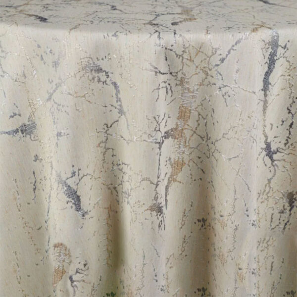 Ivory Metallic Marble Reversible Table Linen