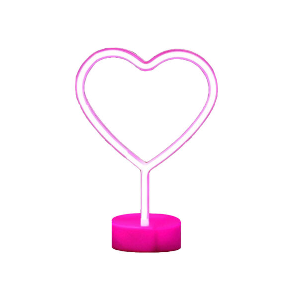 Pink LED Heart Tabletop Light