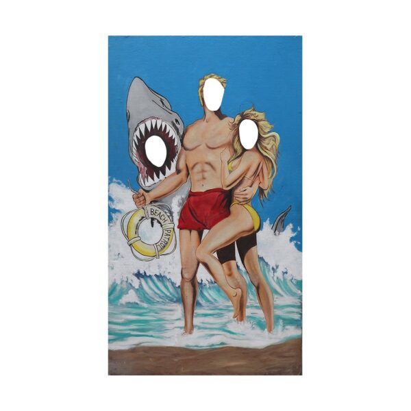 Lifeguard & Bikini Girl & Shark Photo Op (3 Heads)