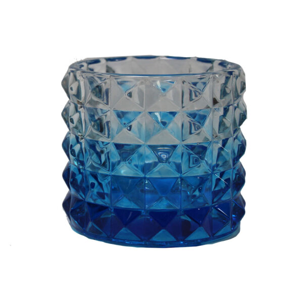 Ocean Blue Diamond Cut Votive Holder
