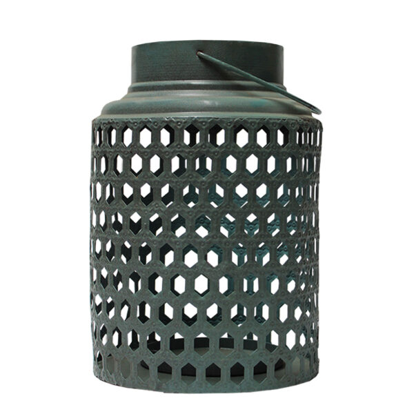 Light Blue Perforated Lantern