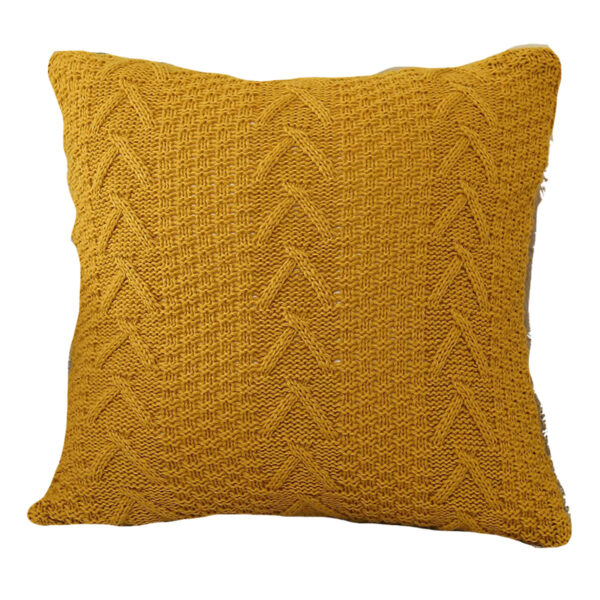 Mustard Cable Knit Pillow