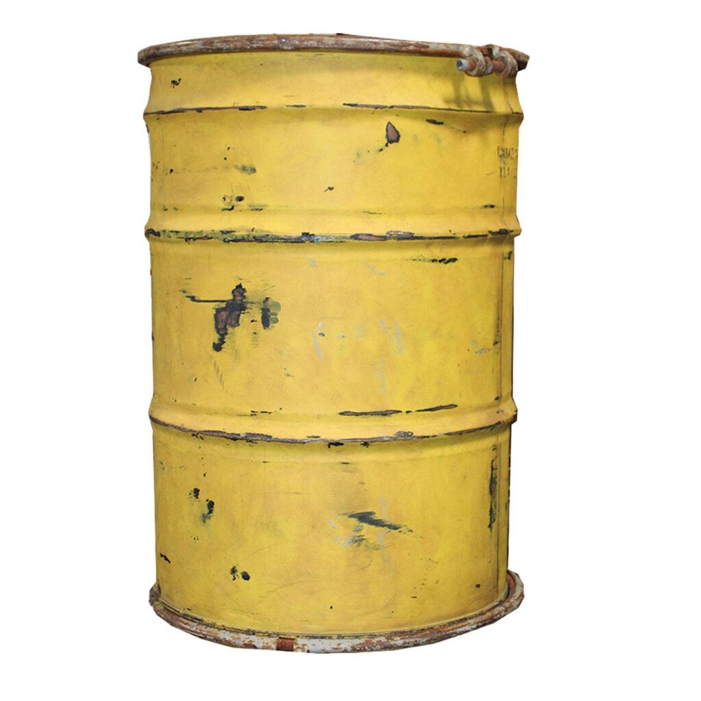 Oil Drum, Yellow Distressed