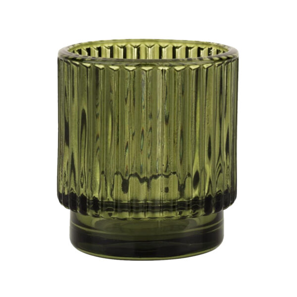 Olive Ribbed Votive