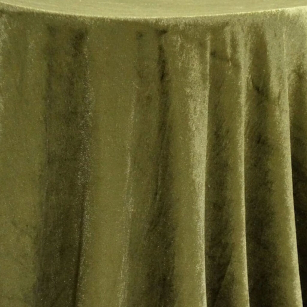 Olive Lush Velvet Table Linen