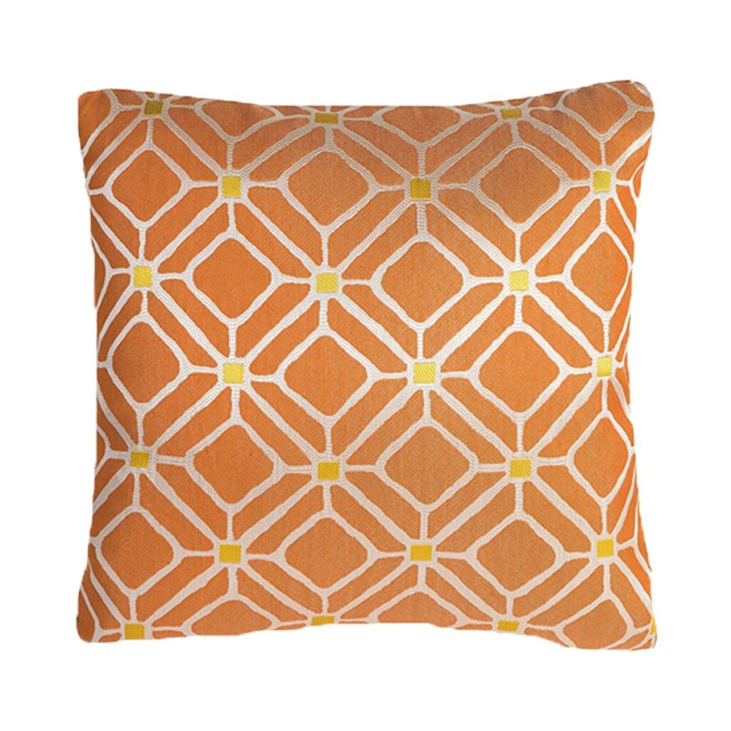Orange Geometric Jacquard Pillow