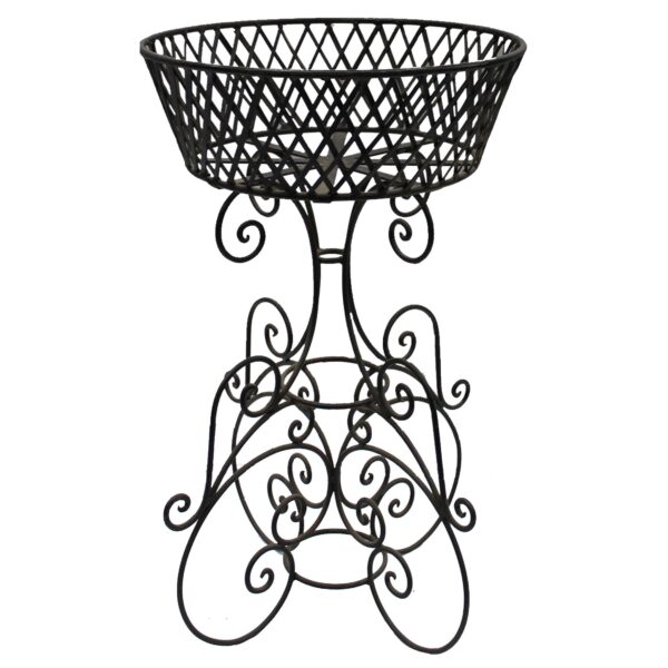 Ornate Metal Basket Stand