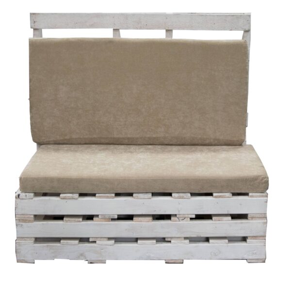 Pallet Loveseat with Beige Microsuede Cushions