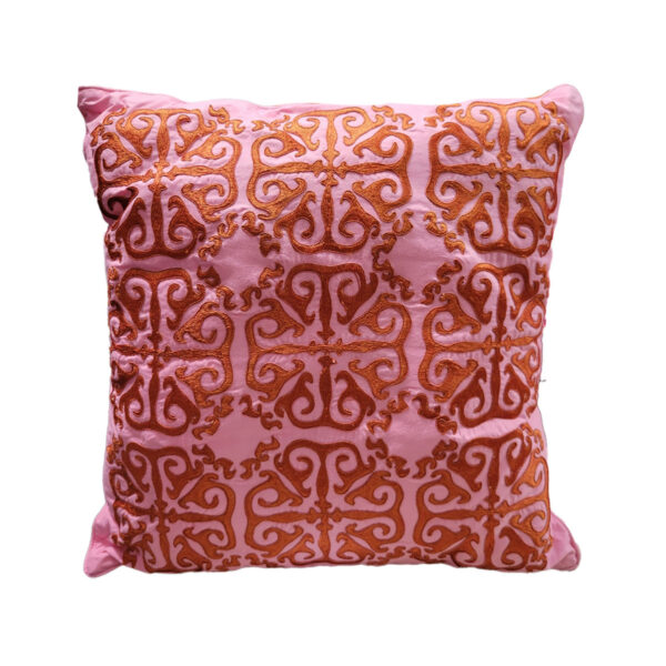 Pink and Orange Tile Pillow