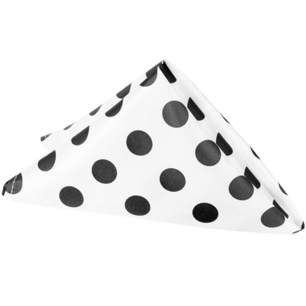 White & Black Polka Dot Satin Napkin