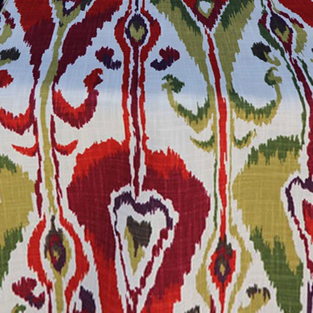 Red & Green Ikat Table Runner