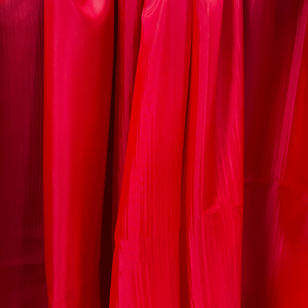 Red Tai Pei Silk Drape
