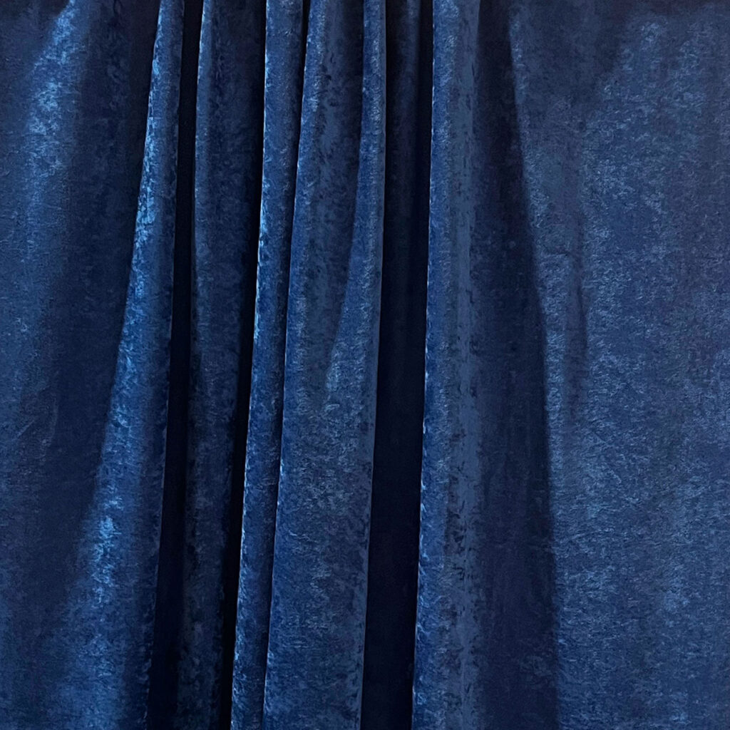 Royal Blue Crushed Velvet Drape