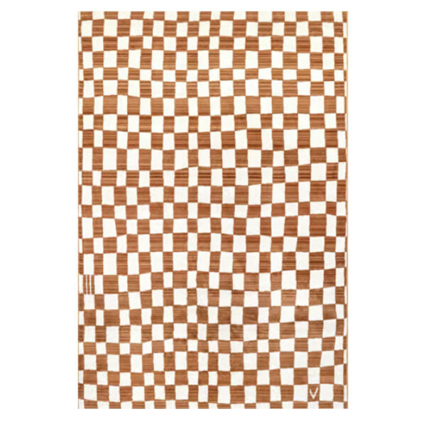 Rust Checkerboard Rug