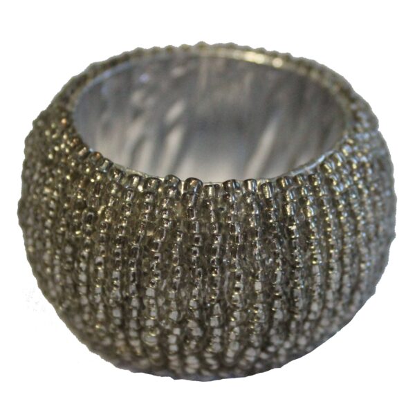 Silver Band Beaded Napkin Ring