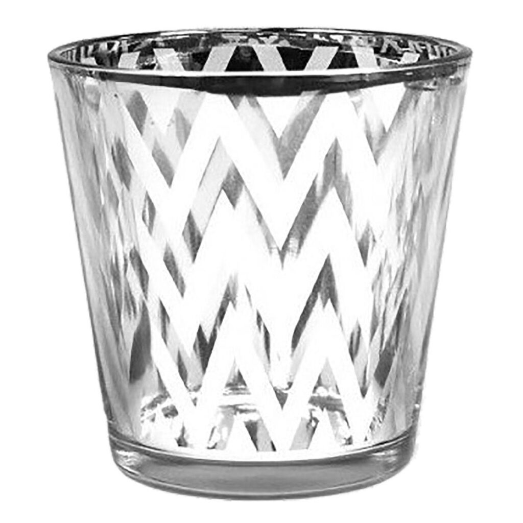 Silver Chevron Votive Holder
