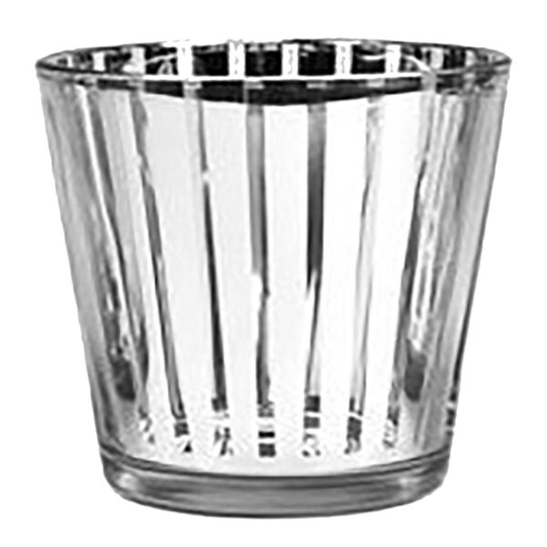 Silver Stripe Votive Holder