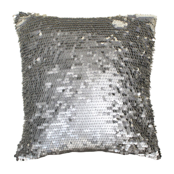 Silver Champagne Vinyl Sequin Pillow