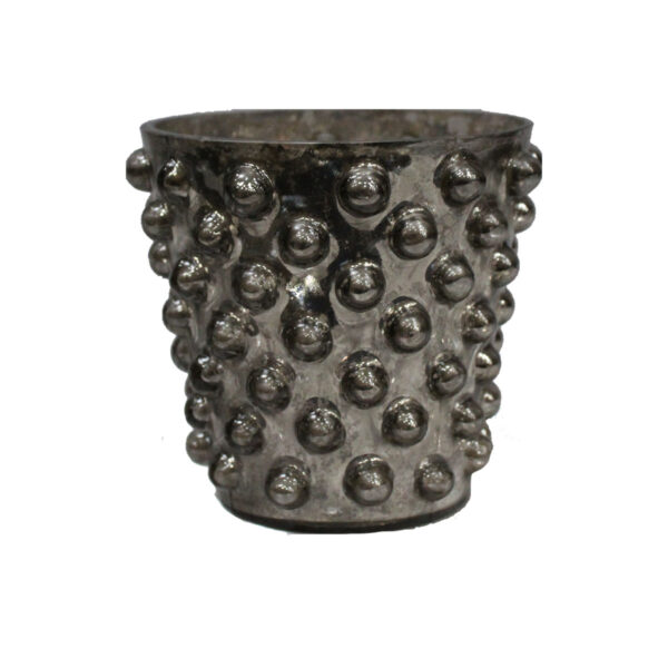 Silver Mercury Hobnail Votive Holder