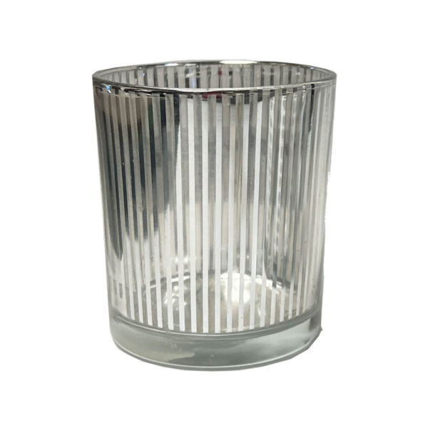 Silver Skinny Stripe Votive Holder