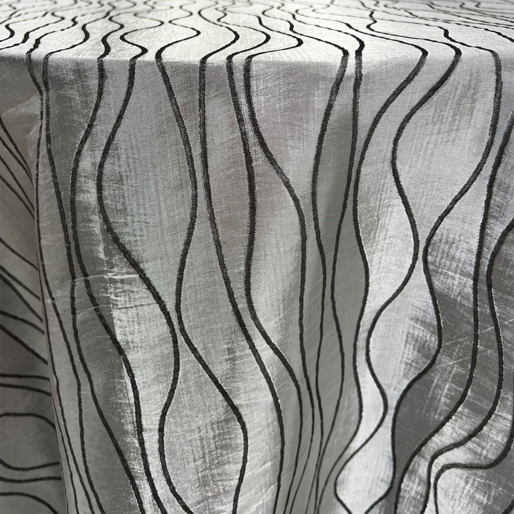 Silver Wavelength Reversible Table Linen