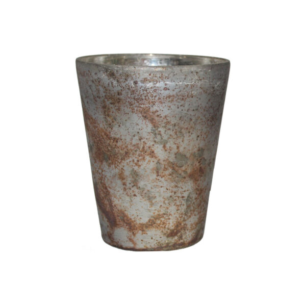 White Patina Fluted Votive Holder