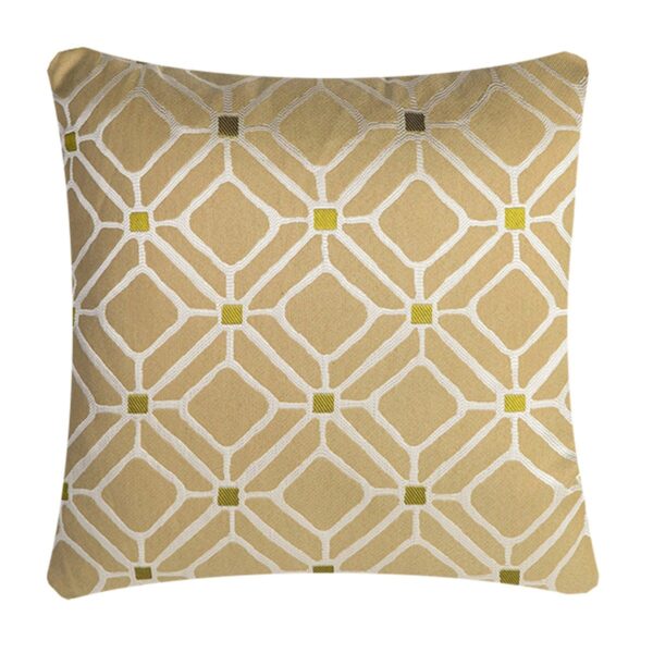 Taupe Geometric Jacquard Pillow