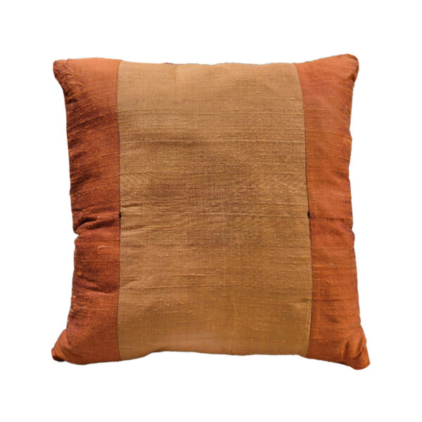 Topaz and Orange Dupioni Pillow