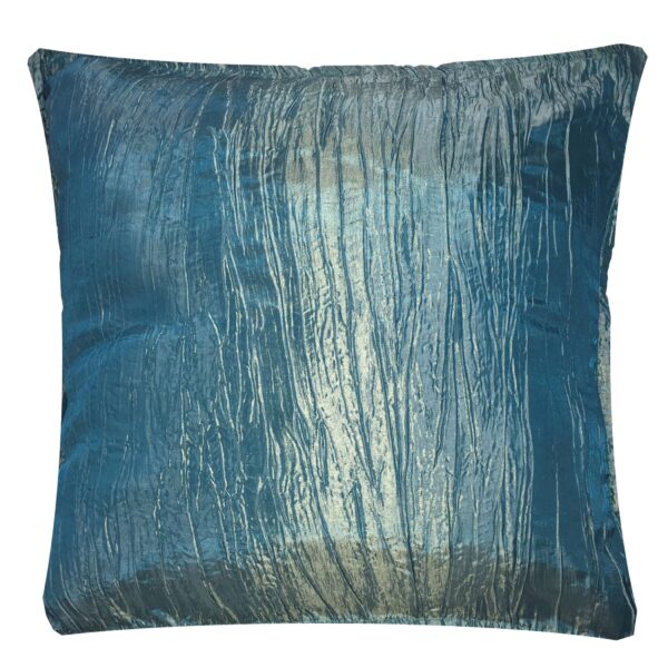 Turquoise Crinkle Taffeta Pillow