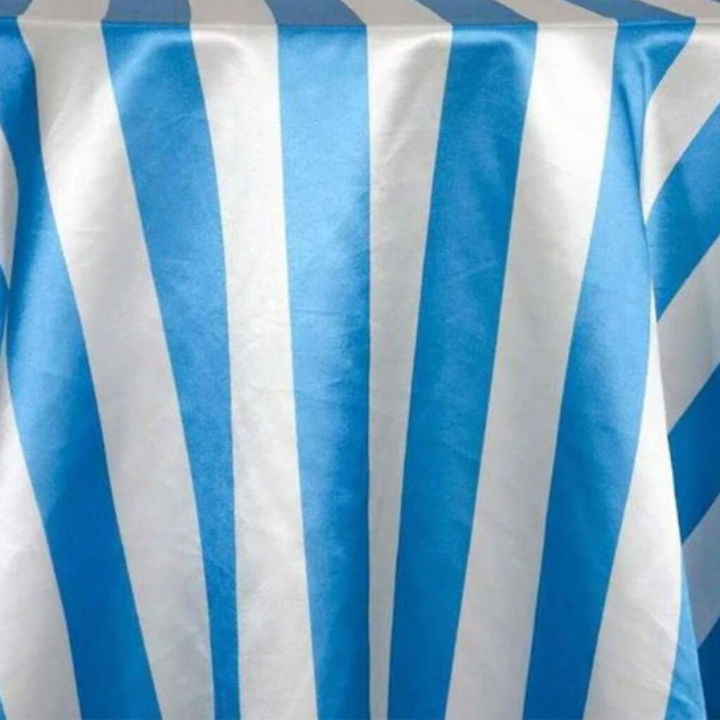 Turquoise Satin Stripe Table Linen