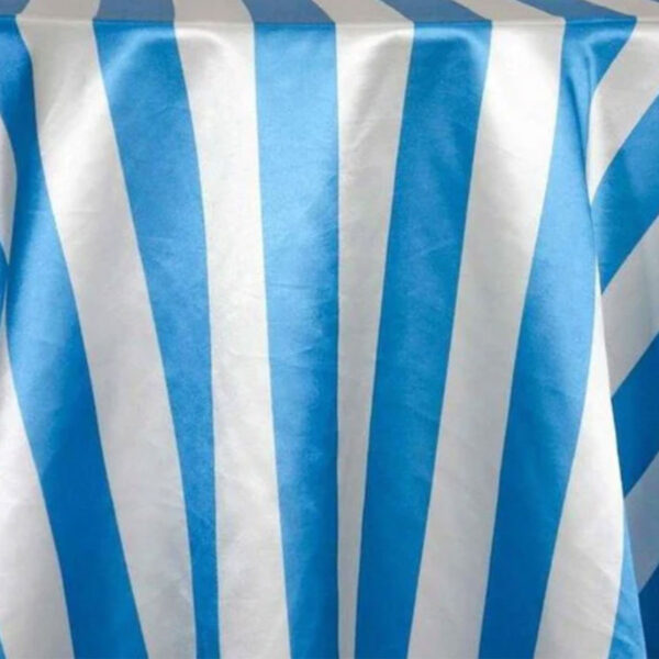 Turquoise Satin Stripe Table Linen
