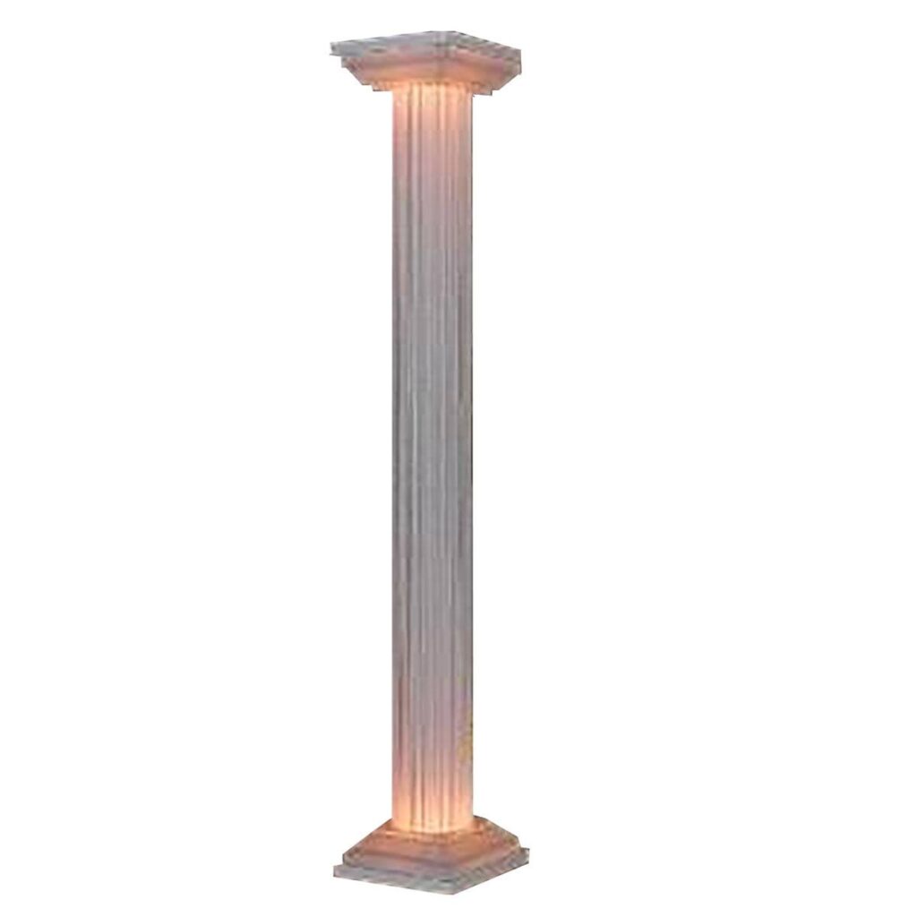 White Fluted Inner Lit Column (8'H)