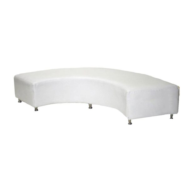 White Vinyl Curved Bench