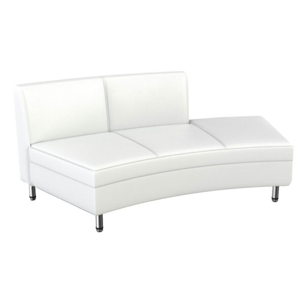 White Contempo Sofa, Chaise Section