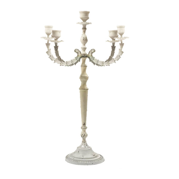 White Distressed Candelabra