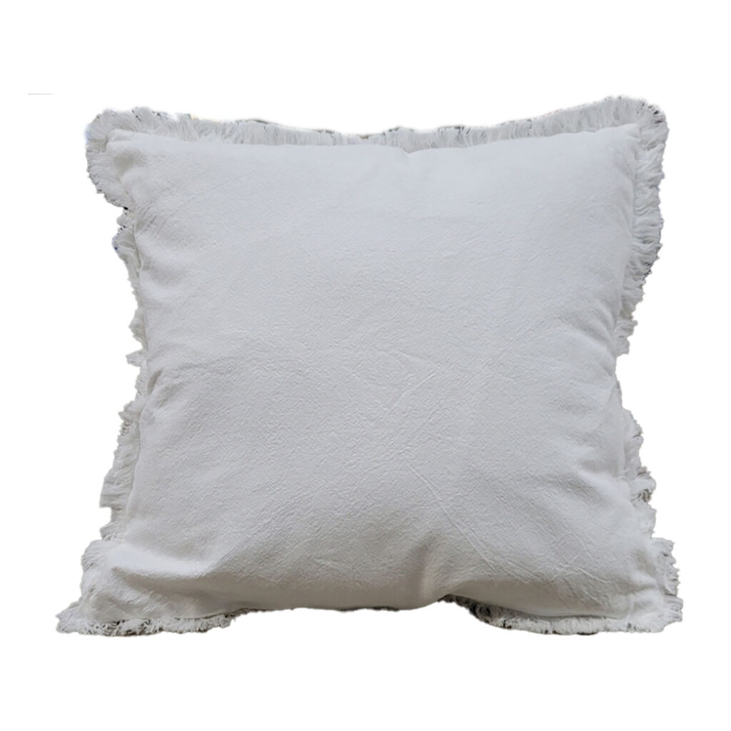 White Fringe Pillow