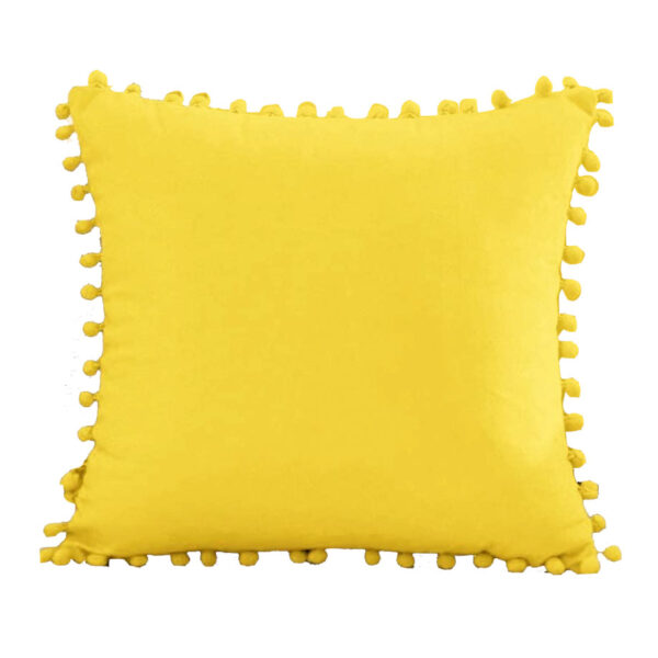 Yellow Pom Pom Pillow