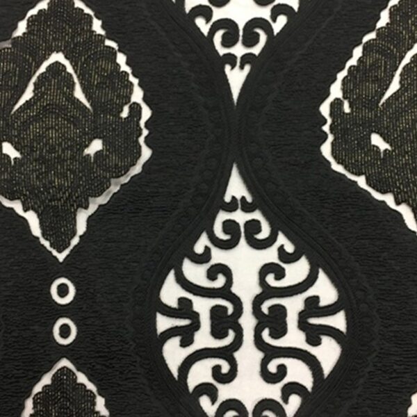 Black Imperial Burnout Table Linen