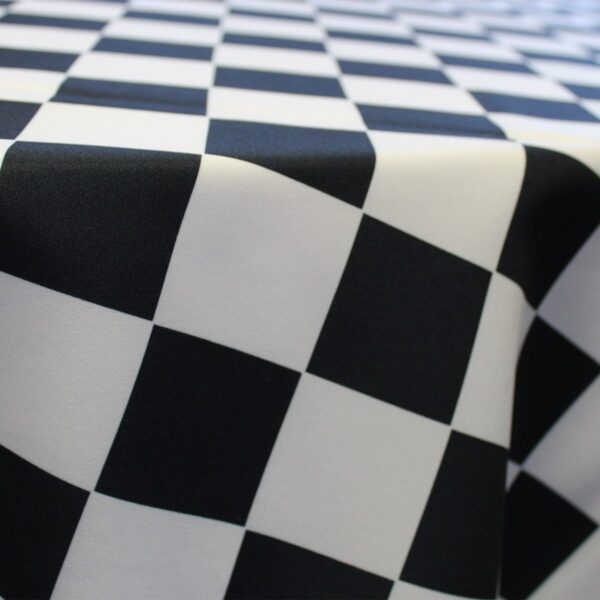 Black & White Checkerboard Table Linen