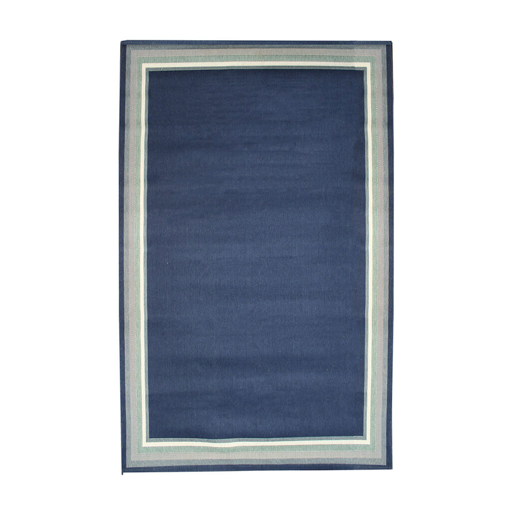 Blue Striped Border Rug
