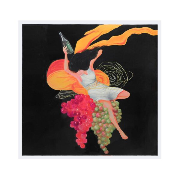 Champagne & Grapes Lady Panel