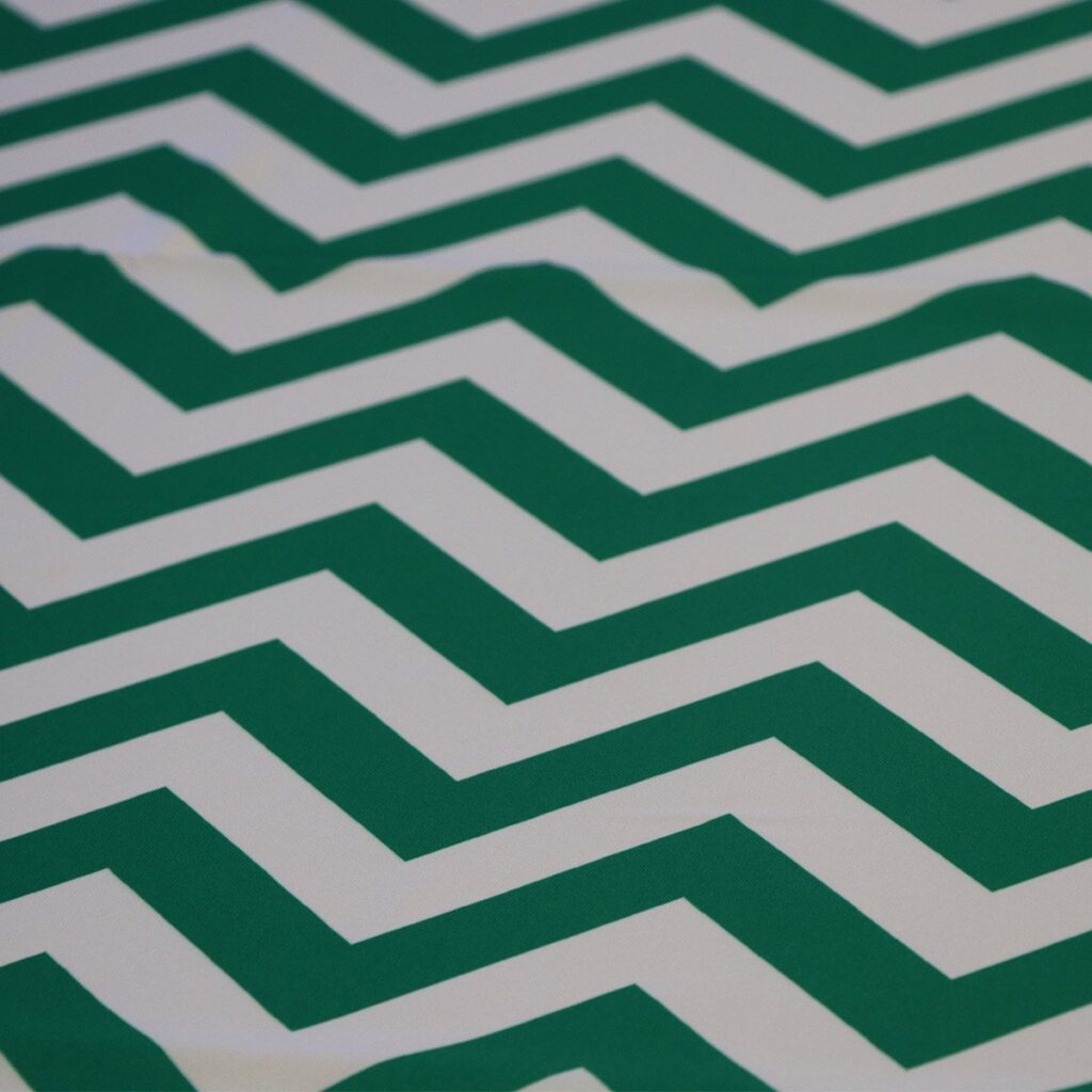 Emerald Chevron Poly Table Runner