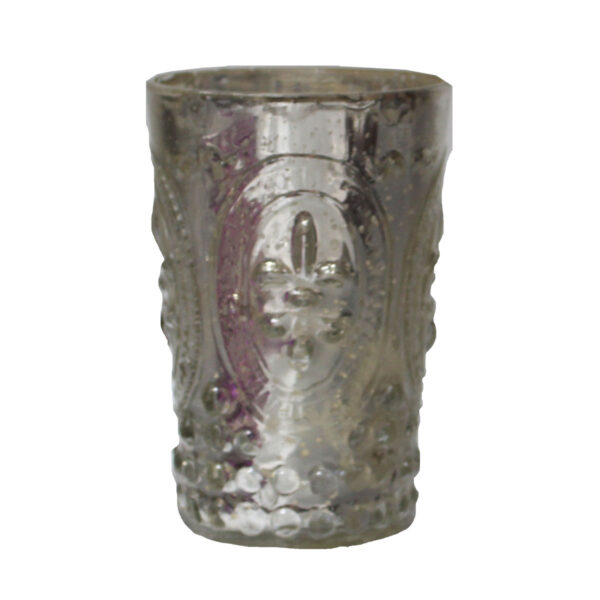 Fleur de Lis Silver Votive Holder