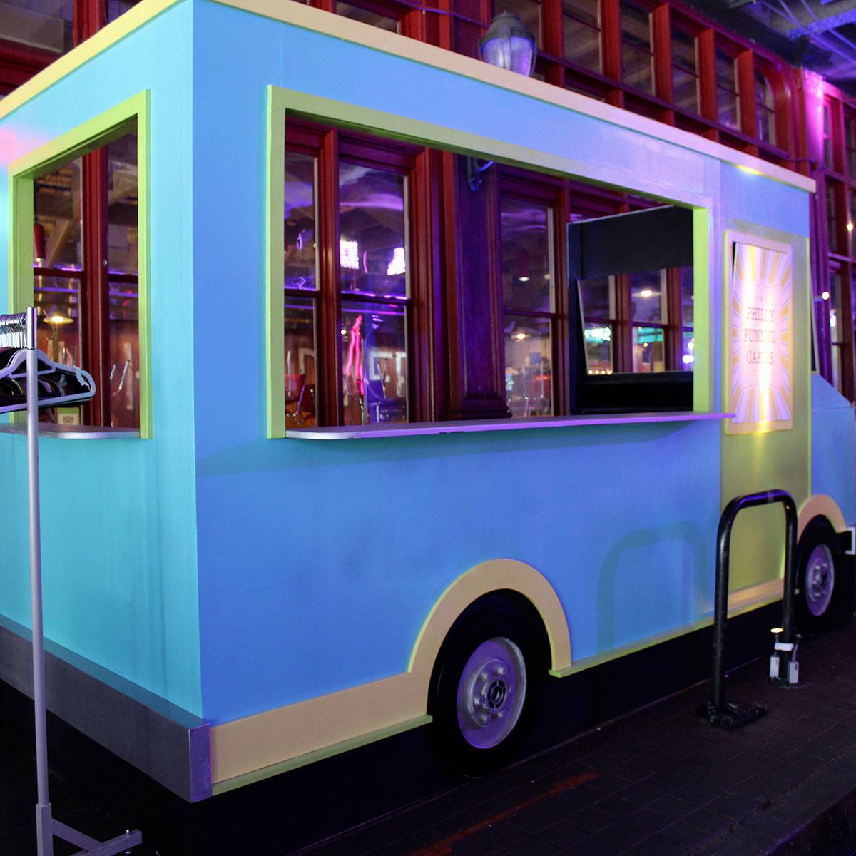 Food Truck Façade (Turquoise with Lime Door) - Image 3